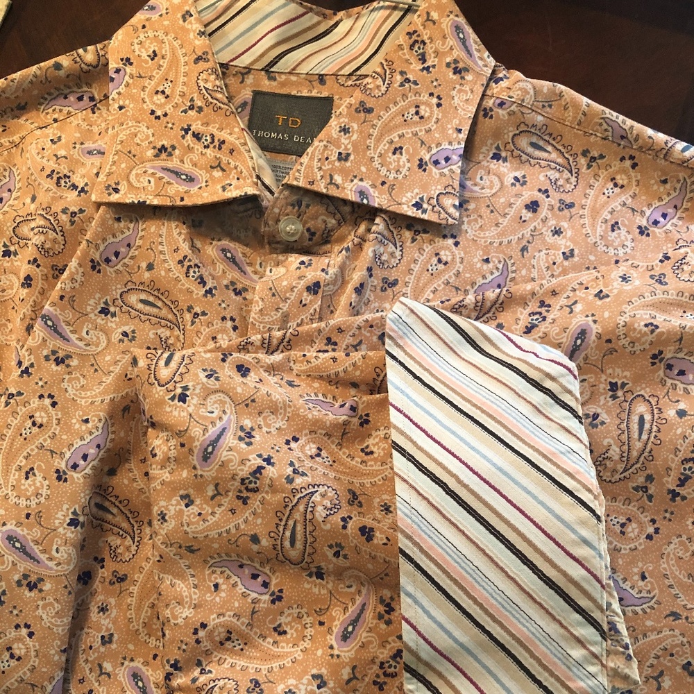 Thomas Dean Fancy Cuff dress shirt